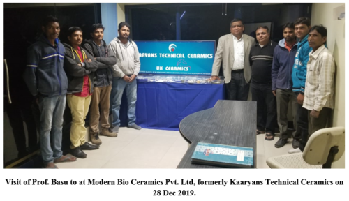 Visit of Prof. Basu to Modern Bio Ceramics Pvt. Ltd. 28 Dec 2018