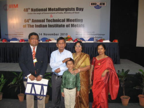 After receiving Metallurgist of the Year award 2010